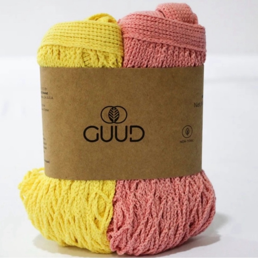 GUUD Yellow and Pink Net Market Totes